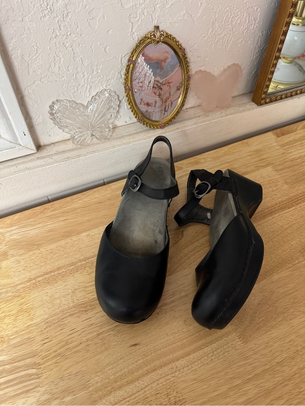 Dansko Black Leather Mary Jane Clogs Comfort Slip-On Shoes EU 39 US 8.5-9 - Picture 12 of 16